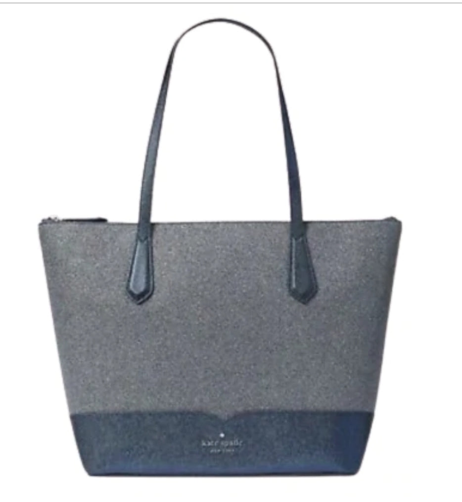 KATE SPADE NEW YORK Dusk Navy Lola Glitter Tote NWT