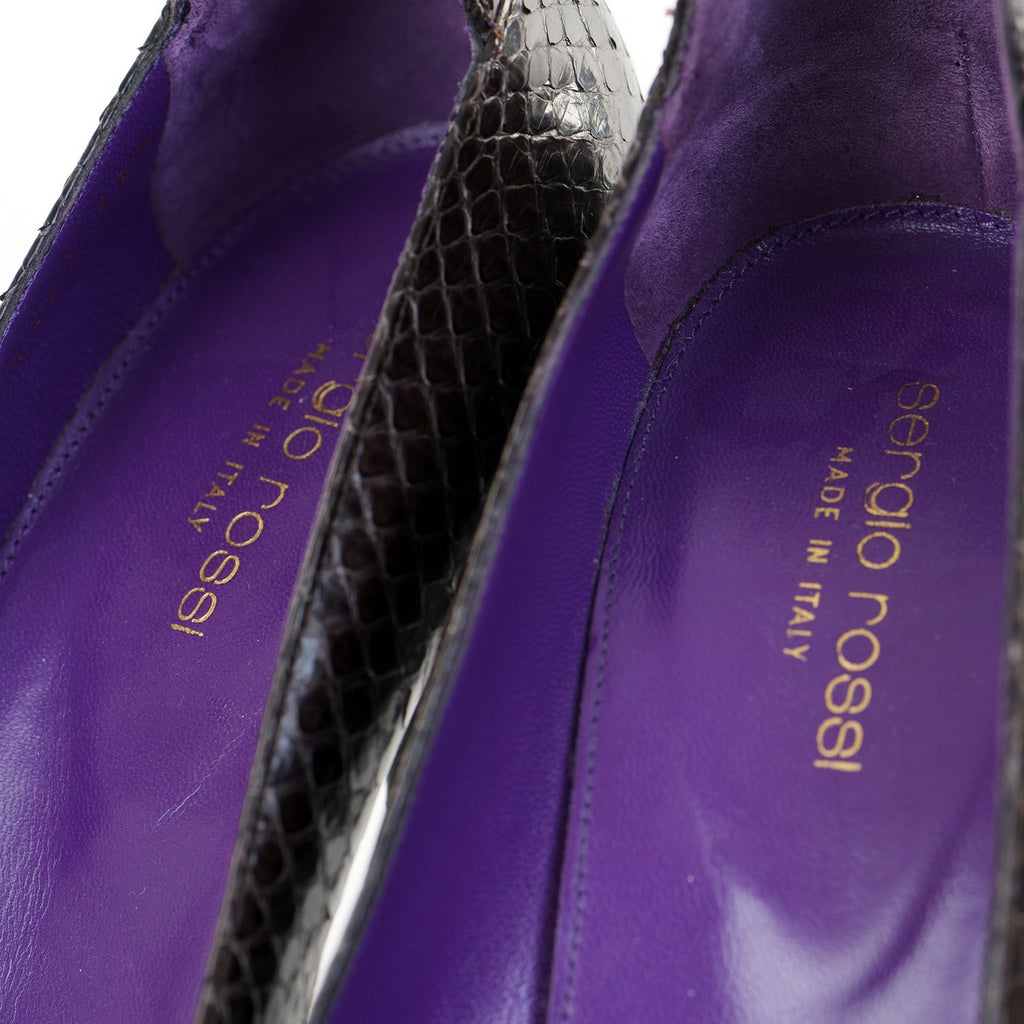Snakeskin Platform Leather Pumps