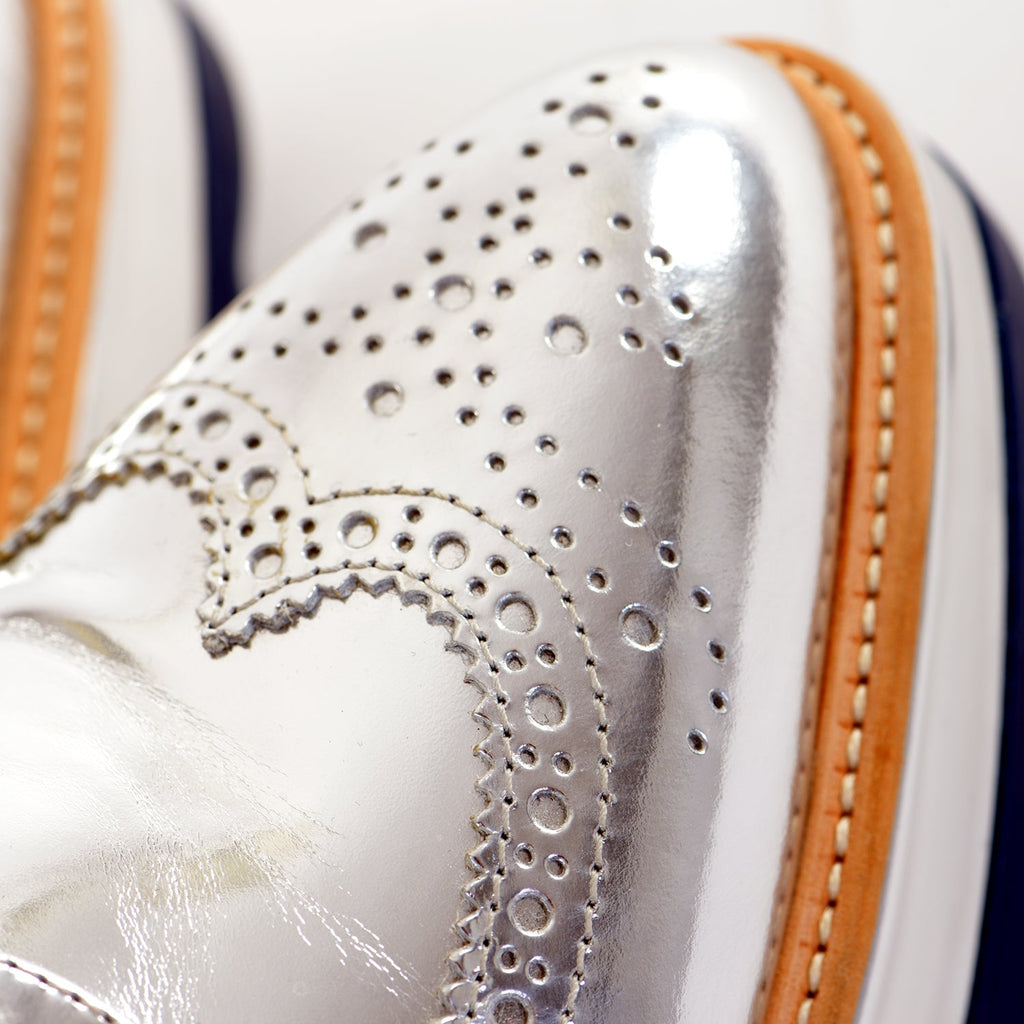 Silver Leather Platform Brogues