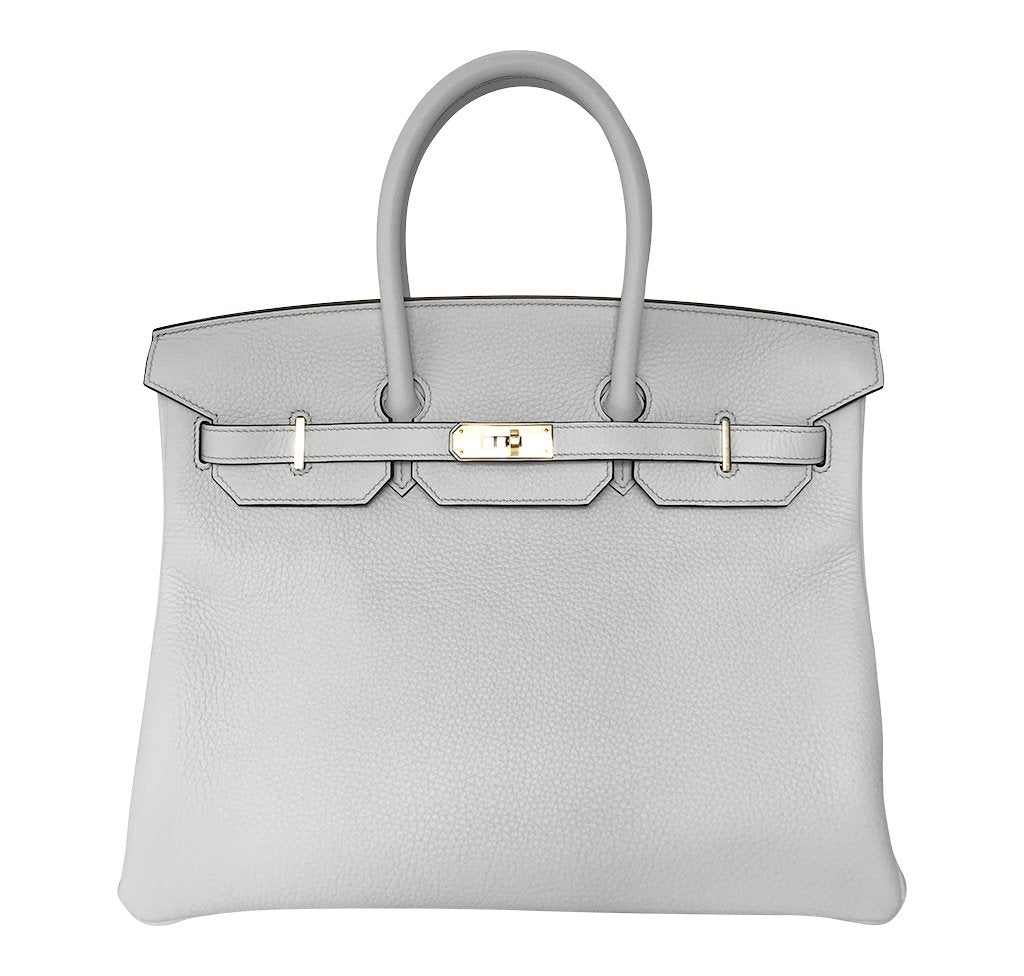 HermÃƒÆ’Ã‚Â¨s Birkin 35 Bleu Pale Bag GHW
