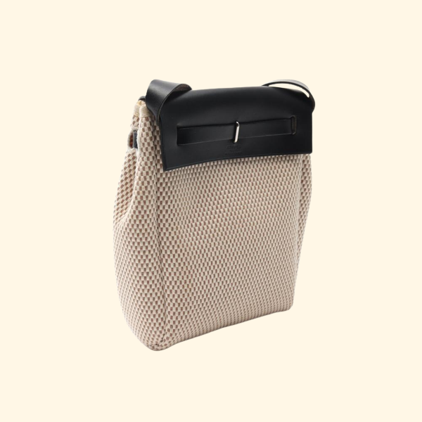 HermÃƒÆ’Ã‚Â¨s Yale Bag Tpm Shoulder Bag Toile Gm Leather Ivory Black