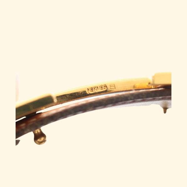 HermÃƒÆ’Ã‚Â¨s Constance H-Belt Gold Belt Courchevel Leather Light Brown