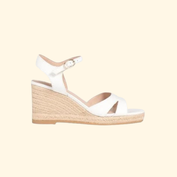 Stuart Weitzman Mykonos Espadrl Wedge Cream Size 41.5, Brand New
