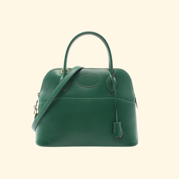 HermÃƒÆ’Ã‚Â¨s Bolide 31 Handbag Box Calf Green Gold Hardware