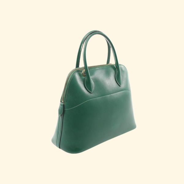 HermÃƒÆ’Ã‚Â¨s Bolide 31 Handbag Box Calf Green Gold Hardware