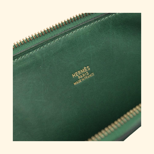 HermÃƒÆ’Ã‚Â¨s Bolide 31 Handbag Box Calf Green Gold Hardware