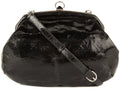 Sonia Rykiel Black Crinkle Patent Leather Shoulder Bag