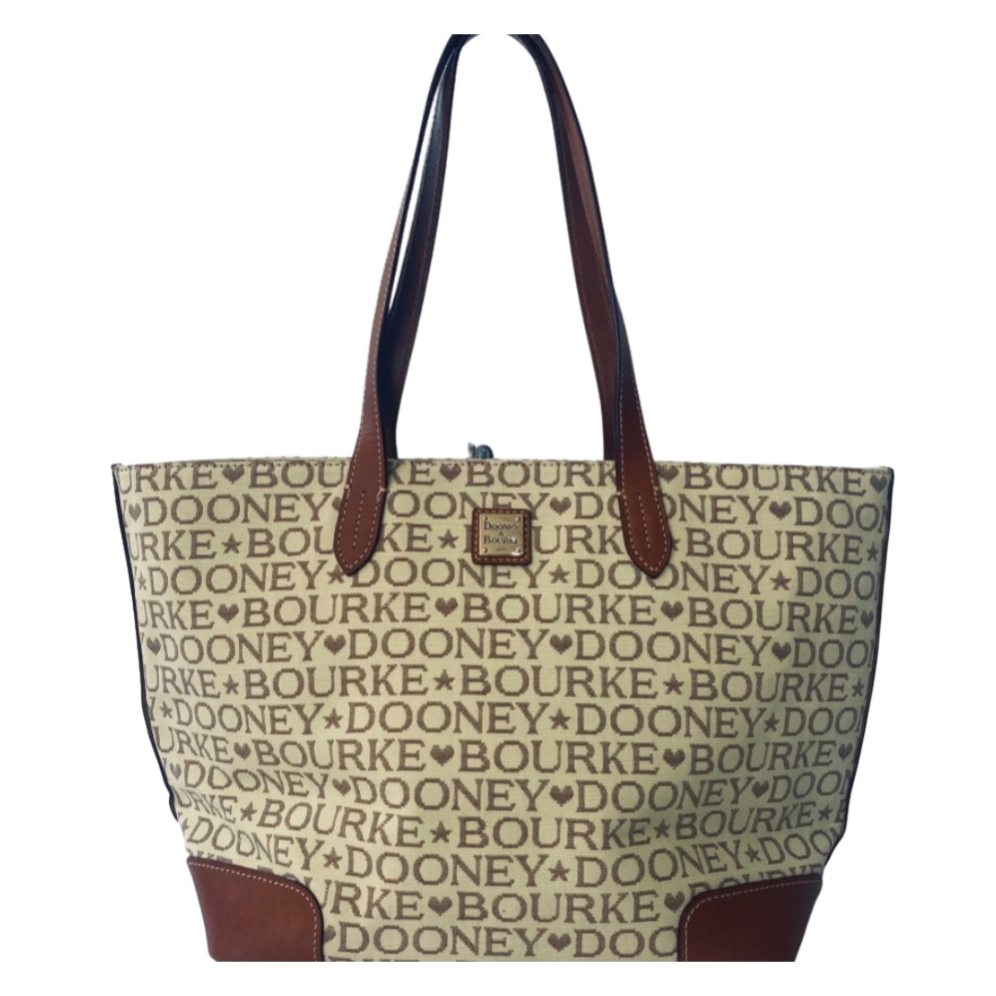 DOONEY & BOURKE Large Tote Cream and Lavender NWOT