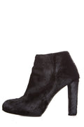 Stuart Weitzman Black Round-Toe Calf Hair Booties SZ 7.5