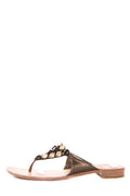 Stuart Weitzman Bronze Metallic Leather Slide Sandals SZ 11 Sale
