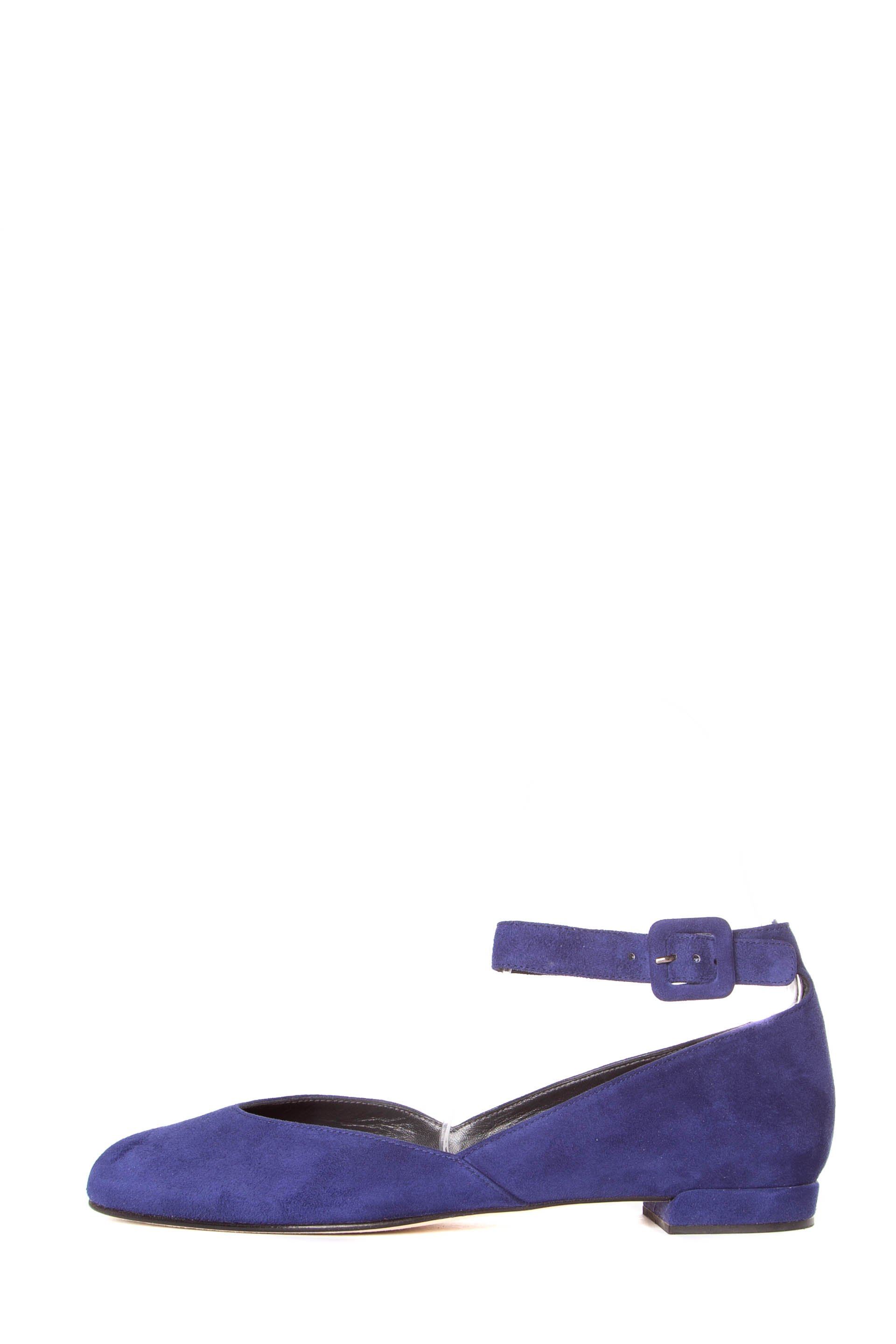 Stuart Weitzman Navy Suede Round-Toe Flats SZ 8.5 Sale