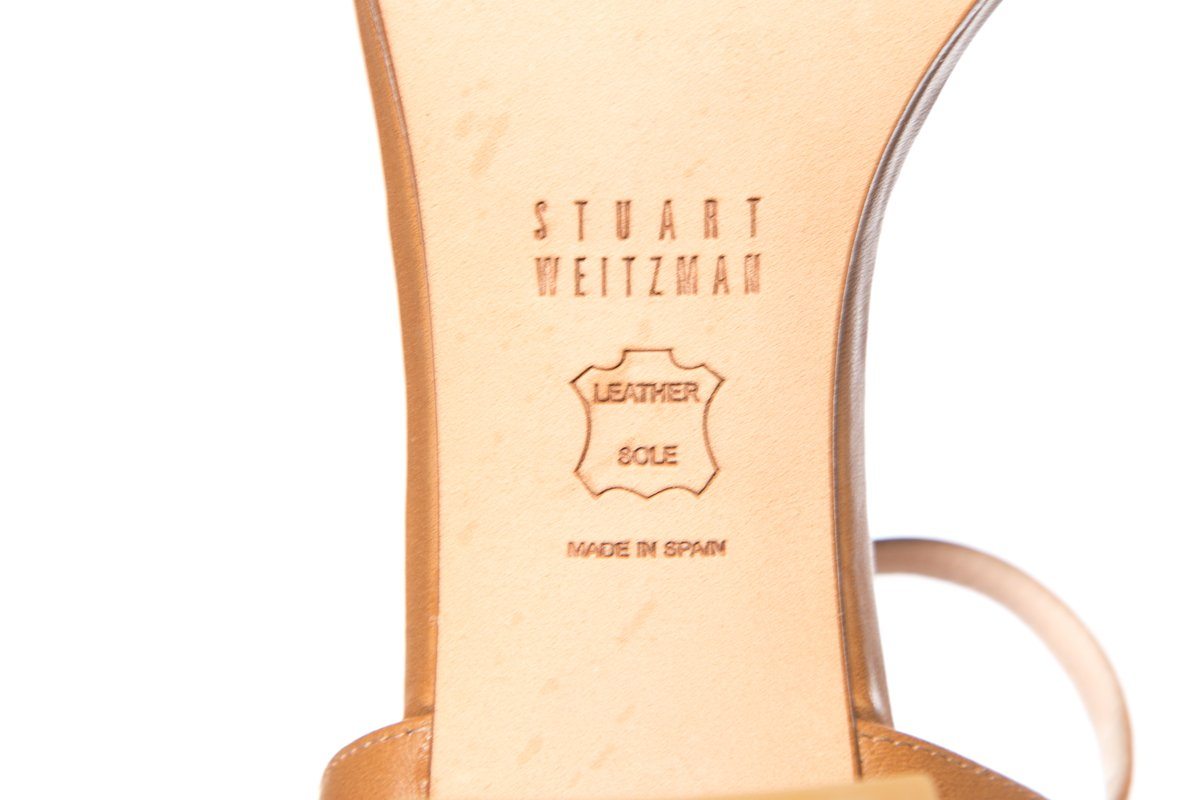 Stuart Weitzman Tan Leather Color-Block Sandals SZ 7.5
