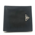 PRADA Folded wallet 2M0738 Leather / nylon black Triangle logo Women Used