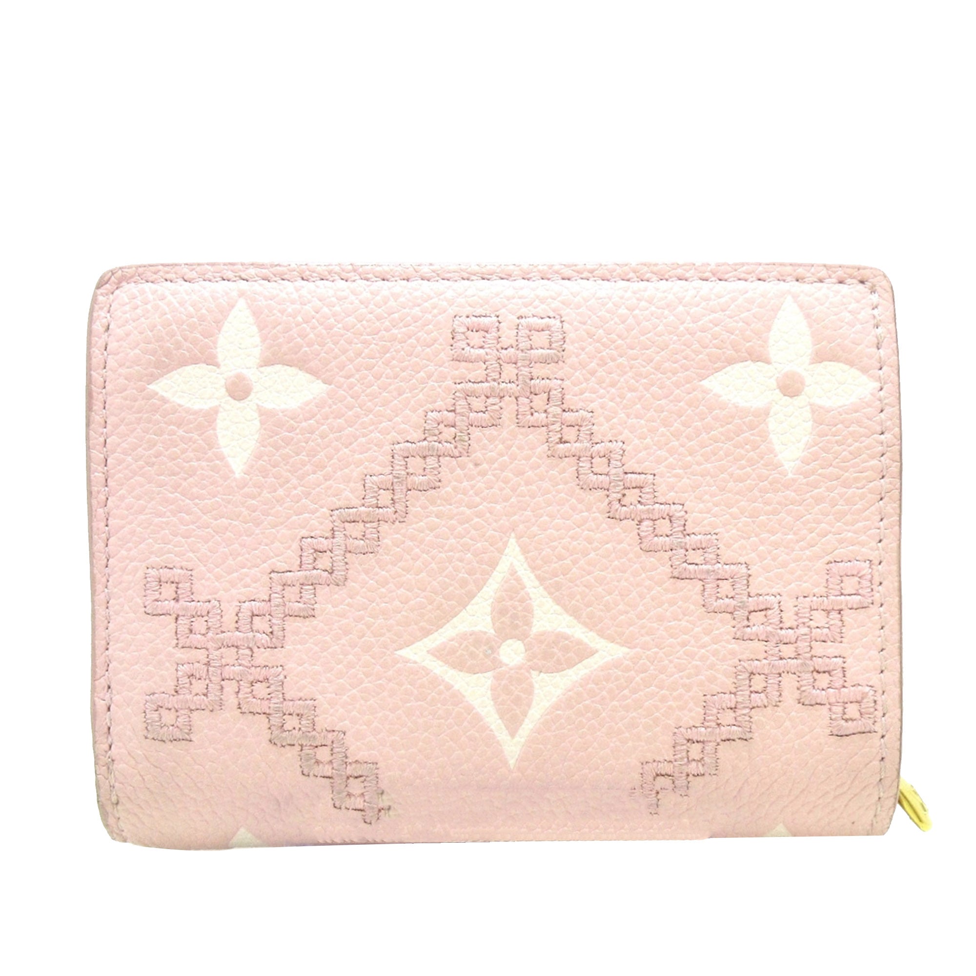 Pink Louis Vuitton Bicolor Monogram Empreinte Broderie Clea Small Wallet