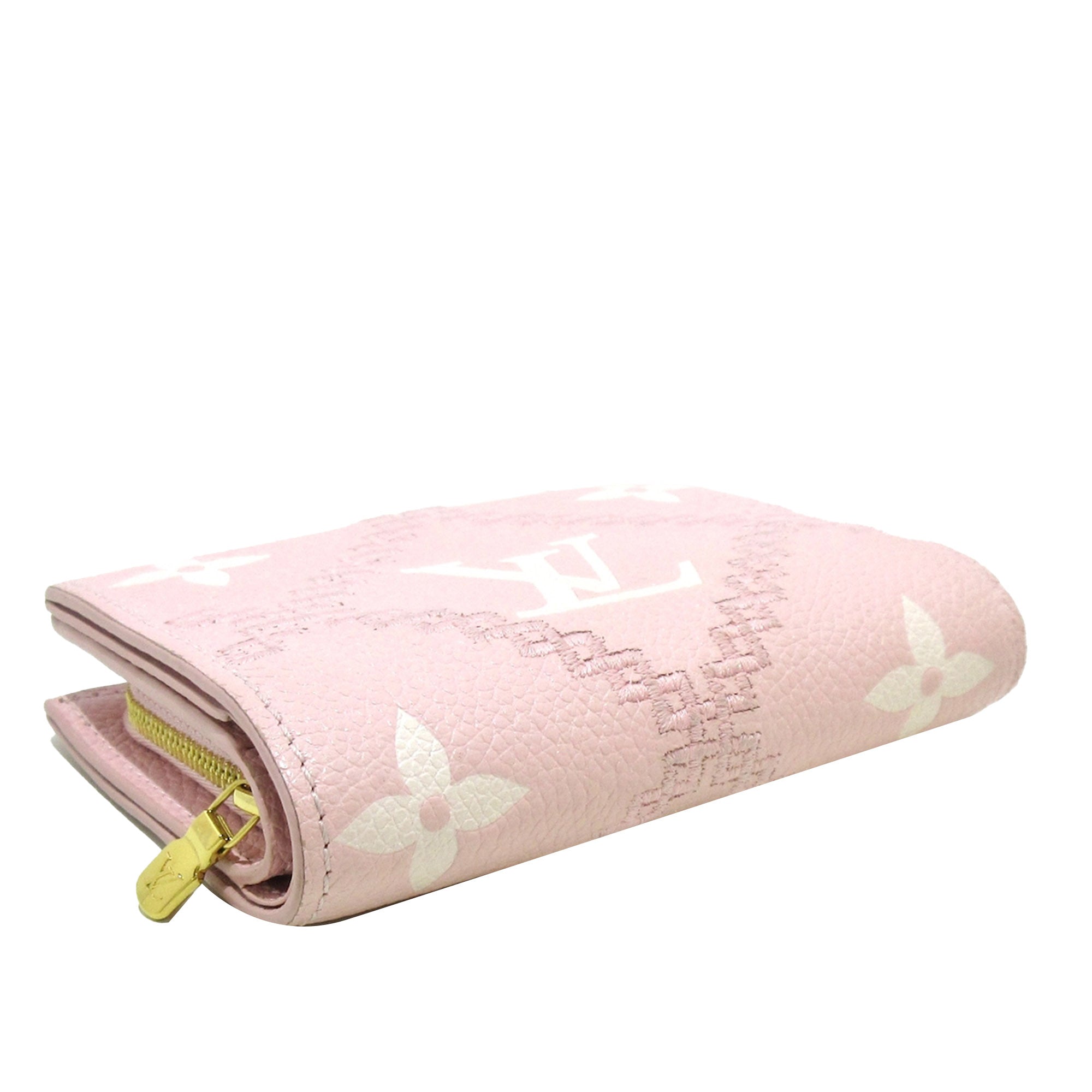 Pink Louis Vuitton Bicolor Monogram Empreinte Broderie Clea Small Wallet
