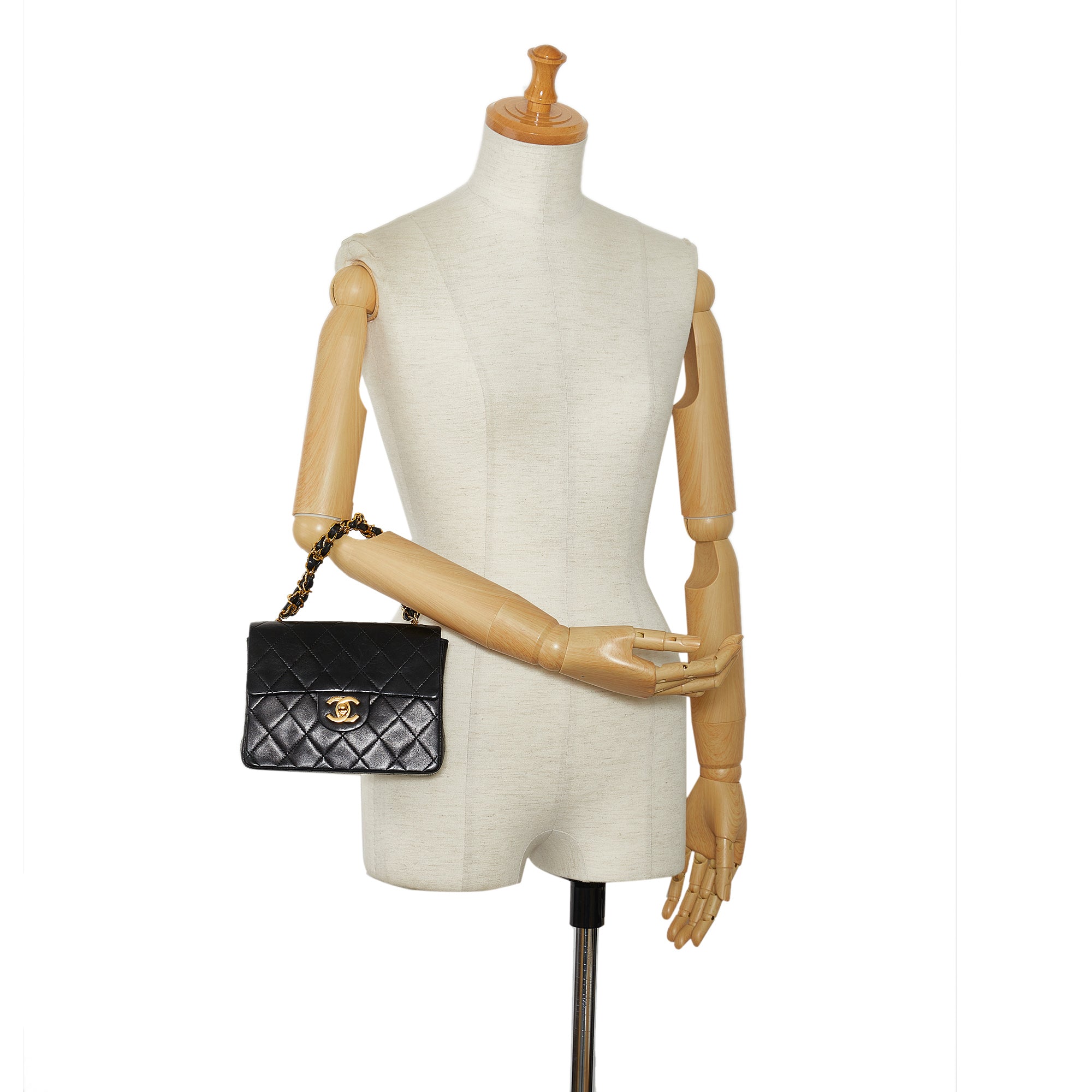 Chanel Classic Flap Mini Black Square Lambskin Gold
