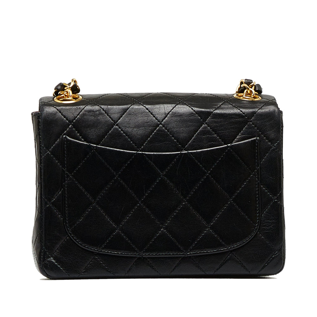 Chanel Classic Flap Mini Black Square Lambskin Gold