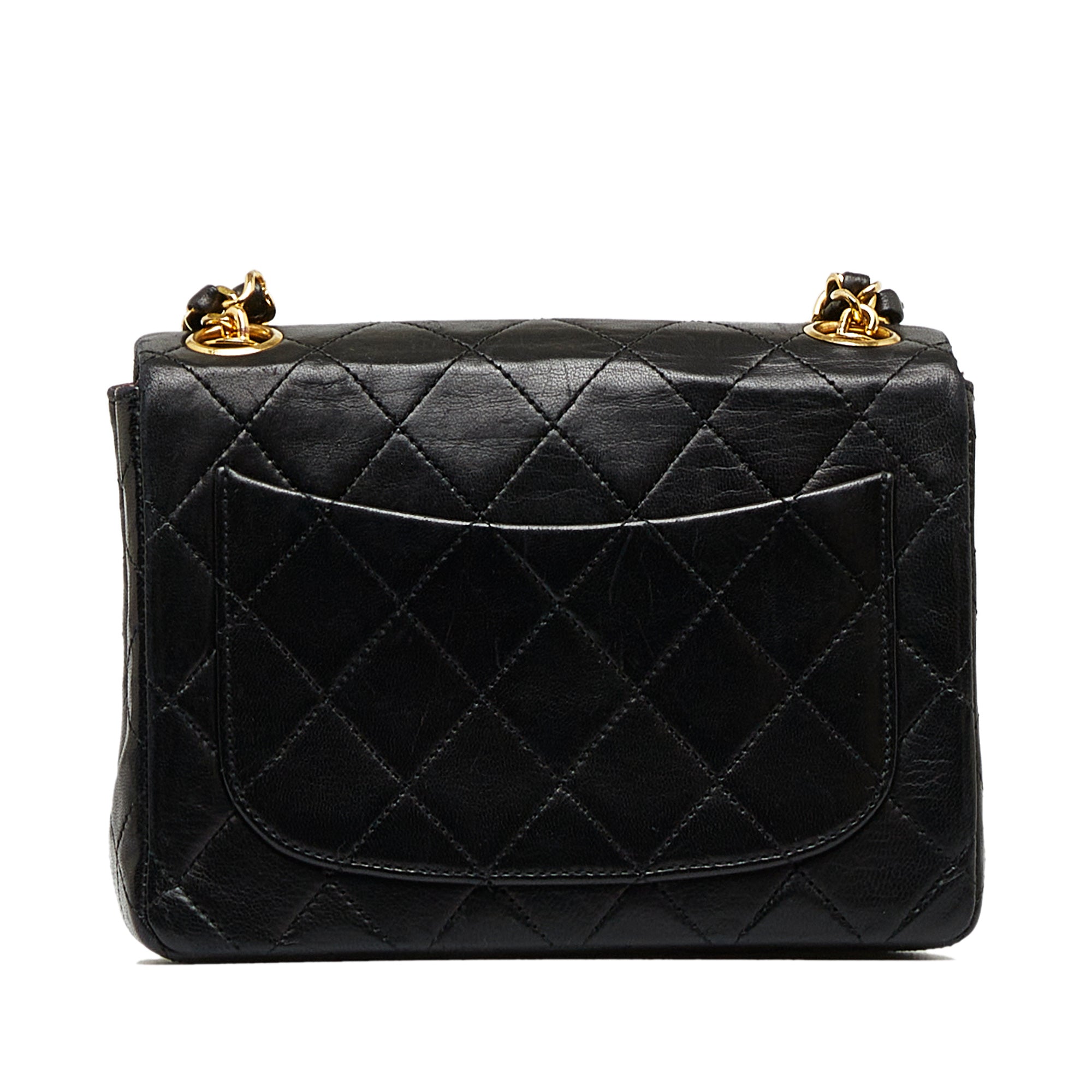 Chanel Classic Flap Mini Black Square Lambskin Gold