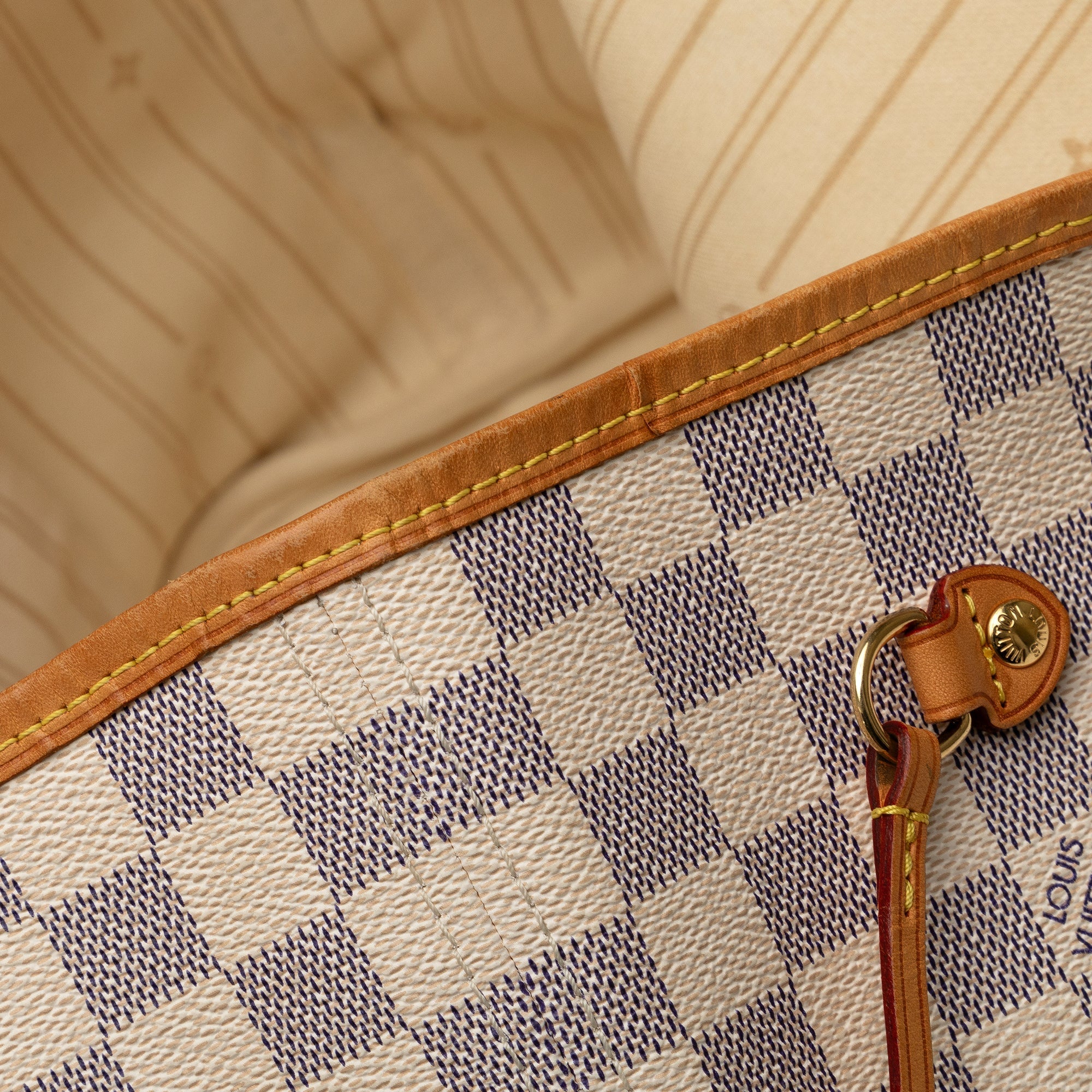White Louis Vuitton Damier Azur Neverfull MM Tote Bag