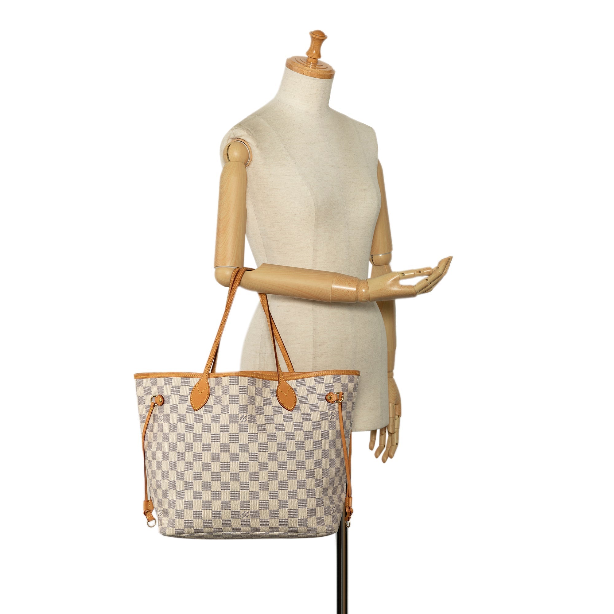 White Louis Vuitton Damier Azur Neverfull MM Tote Bag