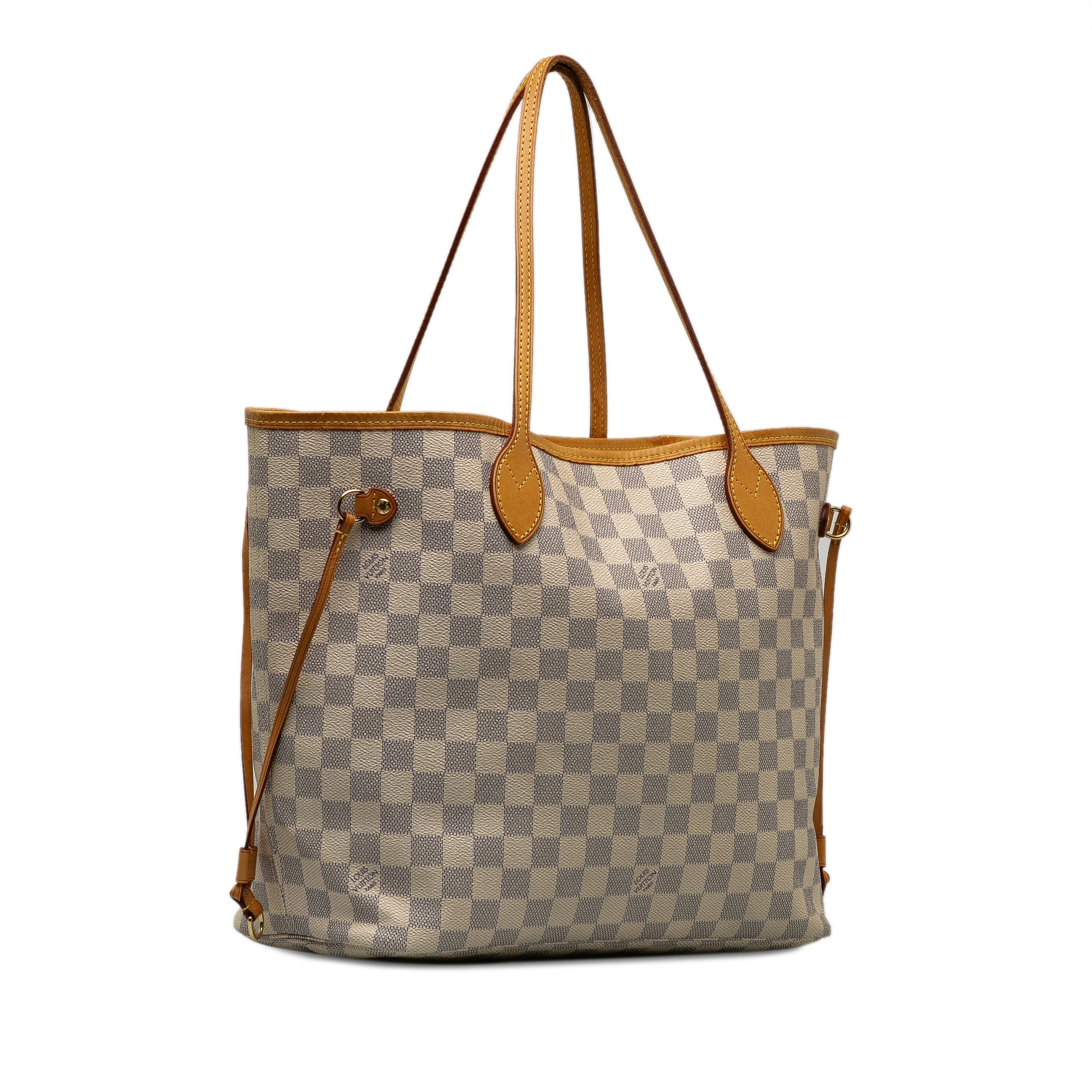 White Louis Vuitton Damier Azur Neverfull MM Tote Bag