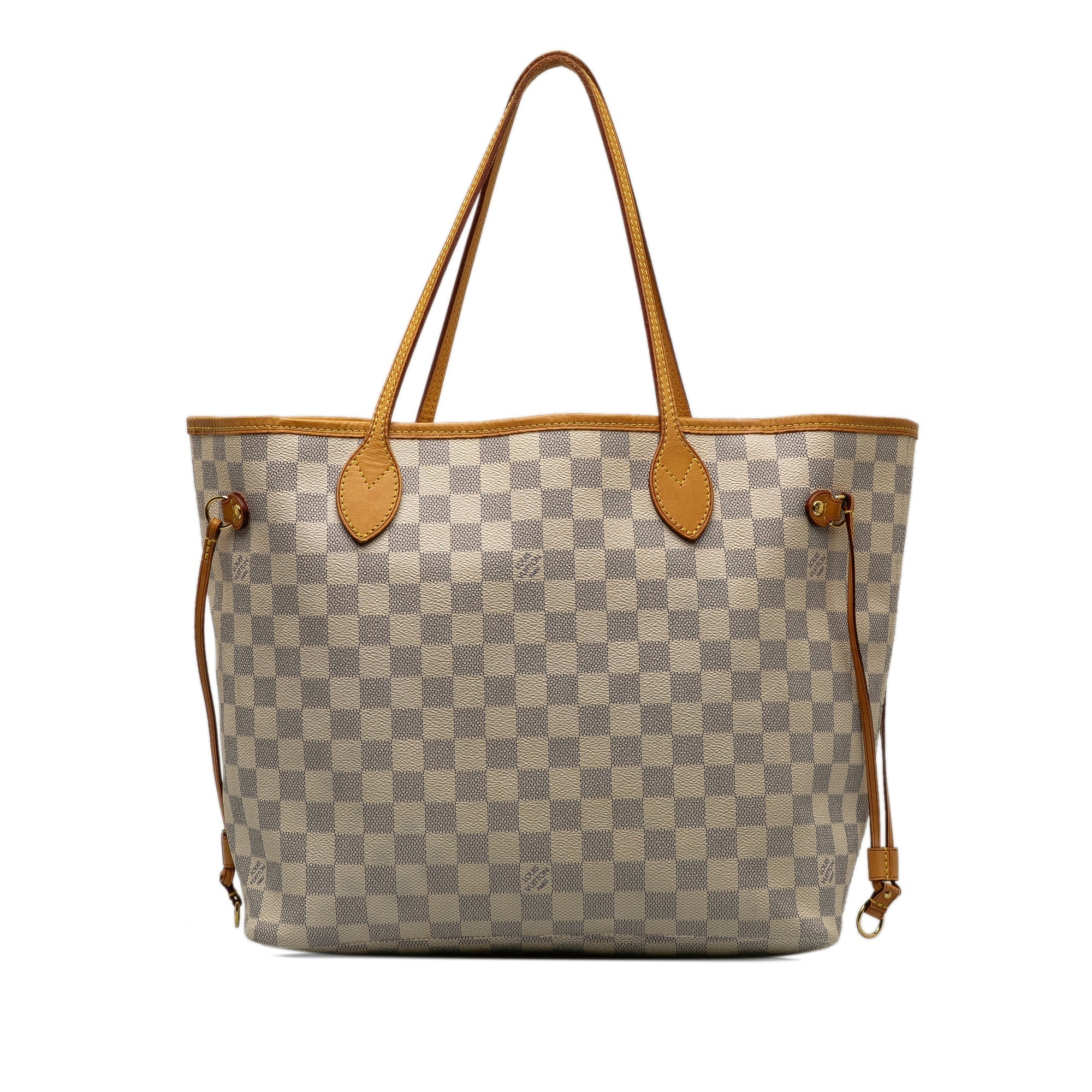 White Louis Vuitton Damier Azur Neverfull MM Tote Bag