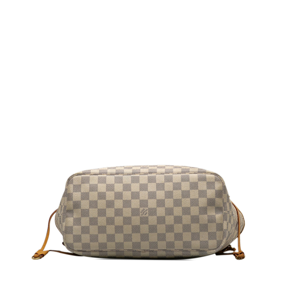 White Louis Vuitton Damier Azur Neverfull MM Tote Bag