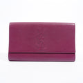 Saint Laurent Flap Clutch Purple Leather