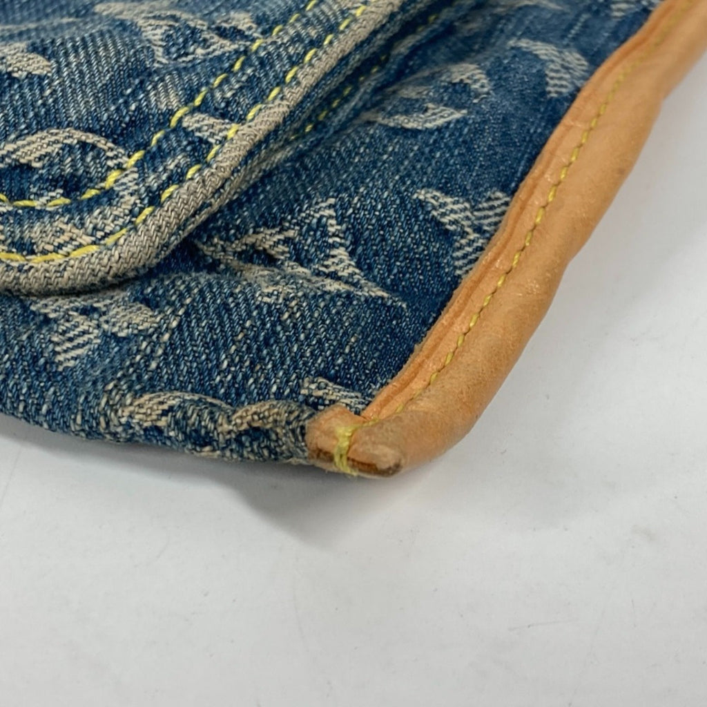 Denim Sac Plat Tote with Name Tag and Slight Wear