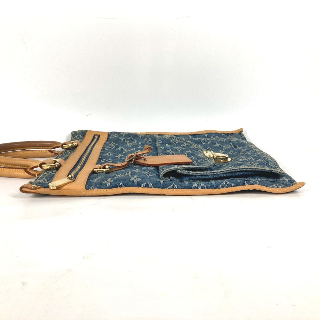 Denim Sac Plat Tote with Name Tag and Slight Wear