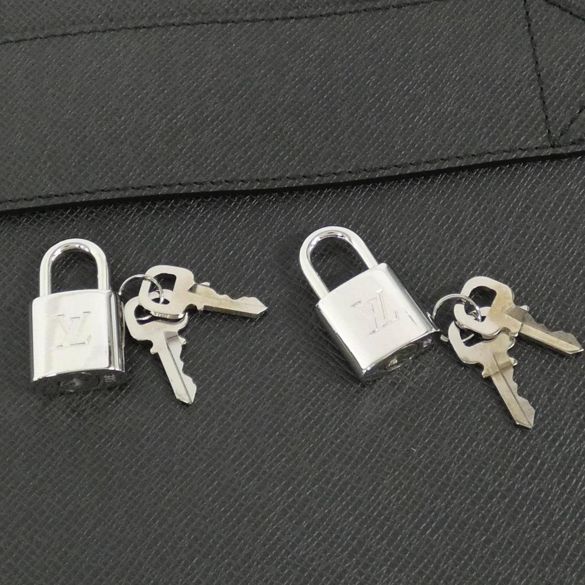 Leather Shoulder Bag with Key and Padlock