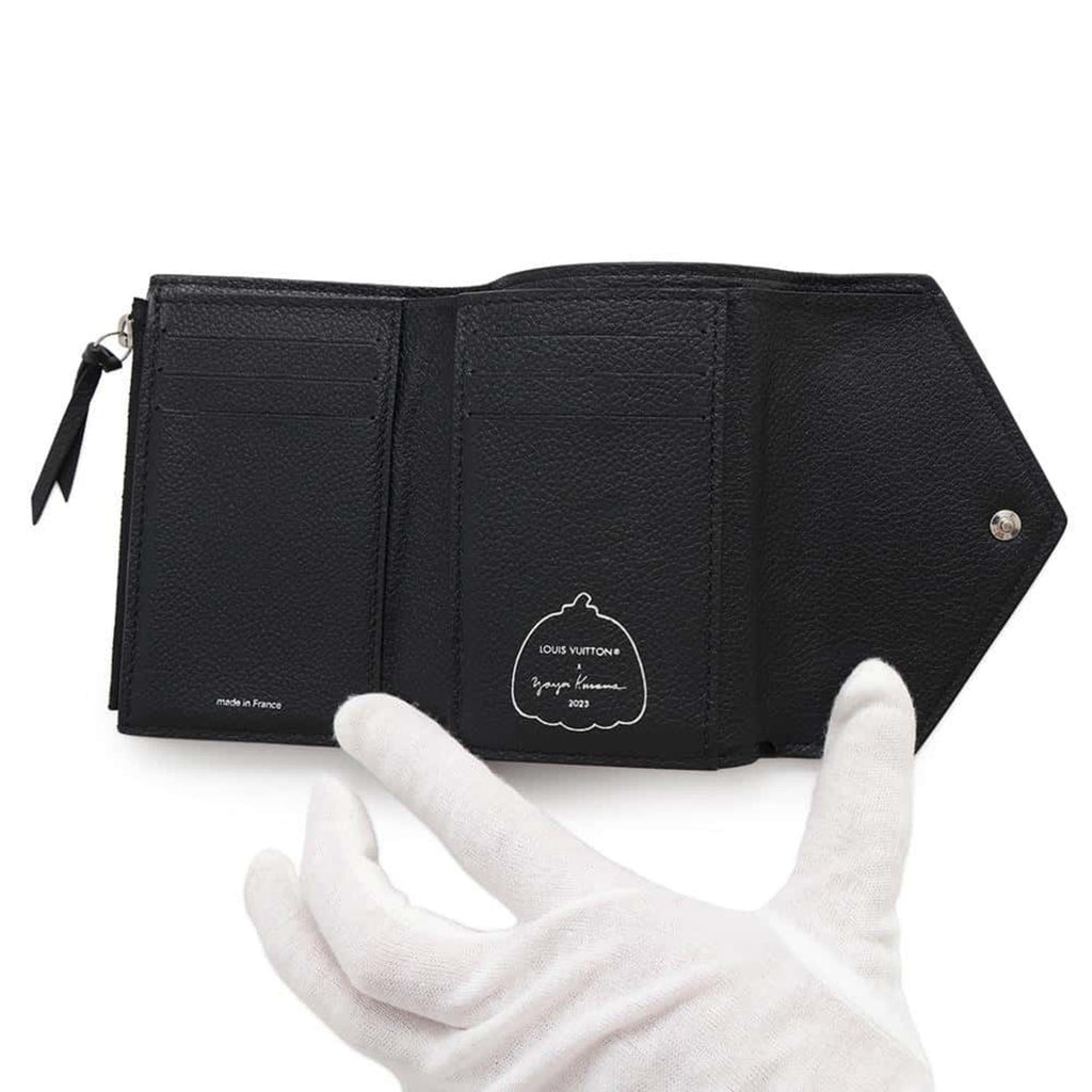 Leather Victorine Wallet with Slight Scratches and Insignificant Cracks