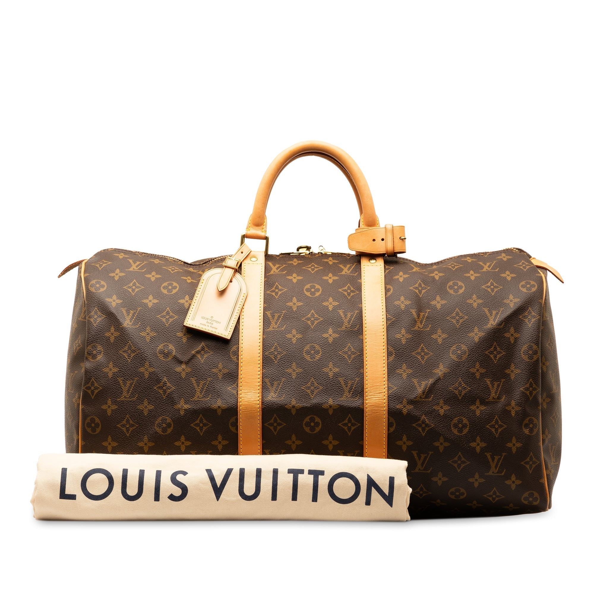 Brown Louis Vuitton Monogram Keepall 50 Travel Bag