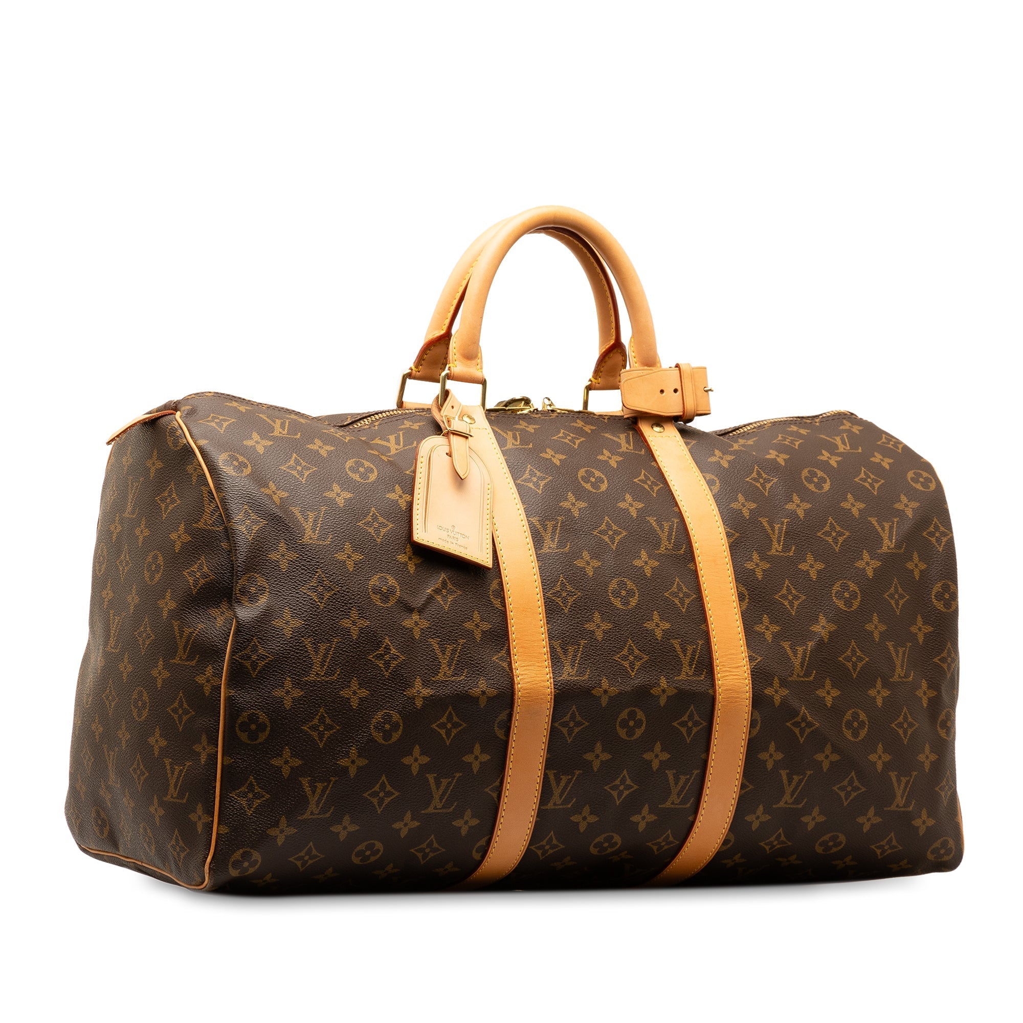 Brown Louis Vuitton Monogram Keepall 50 Travel Bag