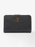 Prada Small Bifold Wallet Black Saffiano Leather