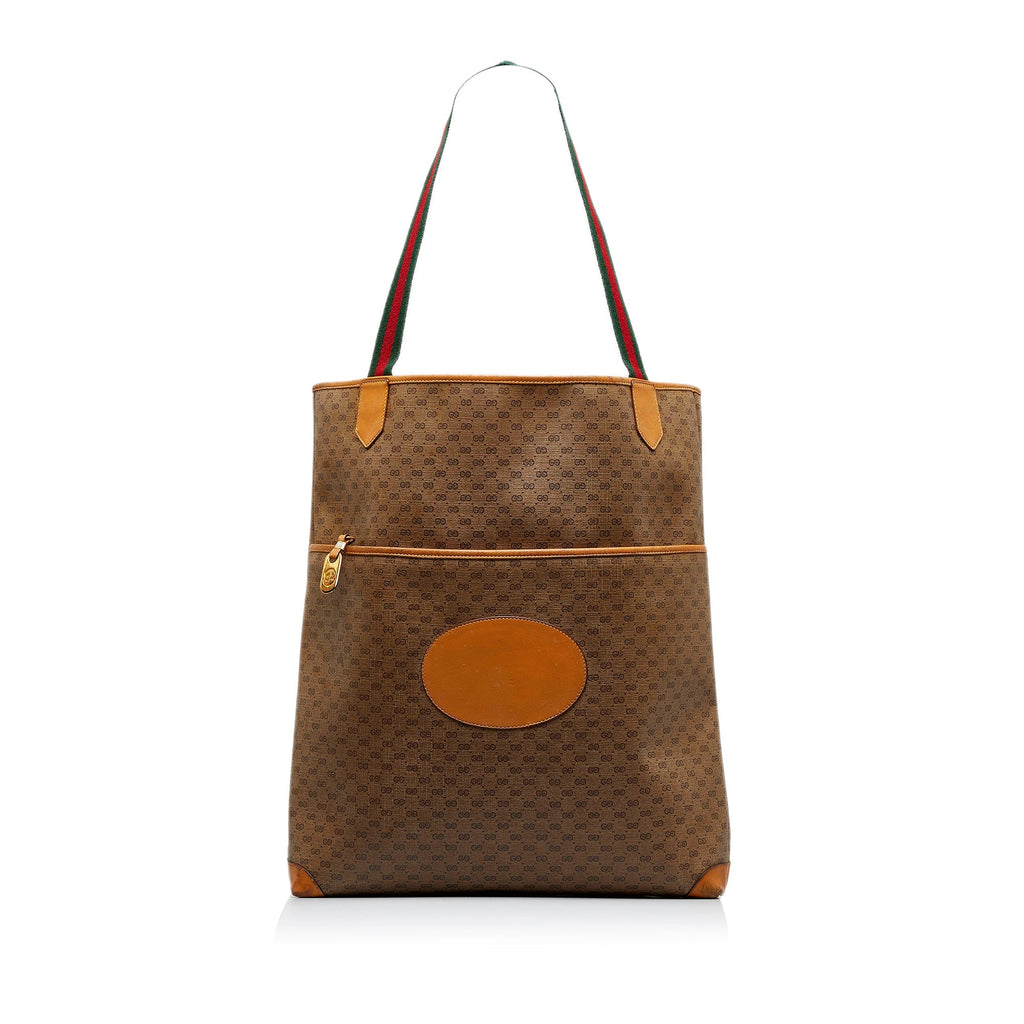 Brown Gucci Micro GG Supreme Web Tote
