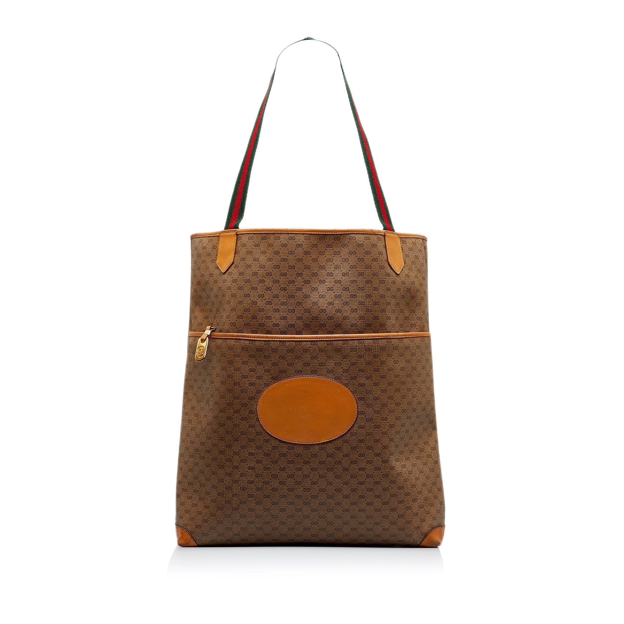 Brown Gucci Micro GG Supreme Web Tote