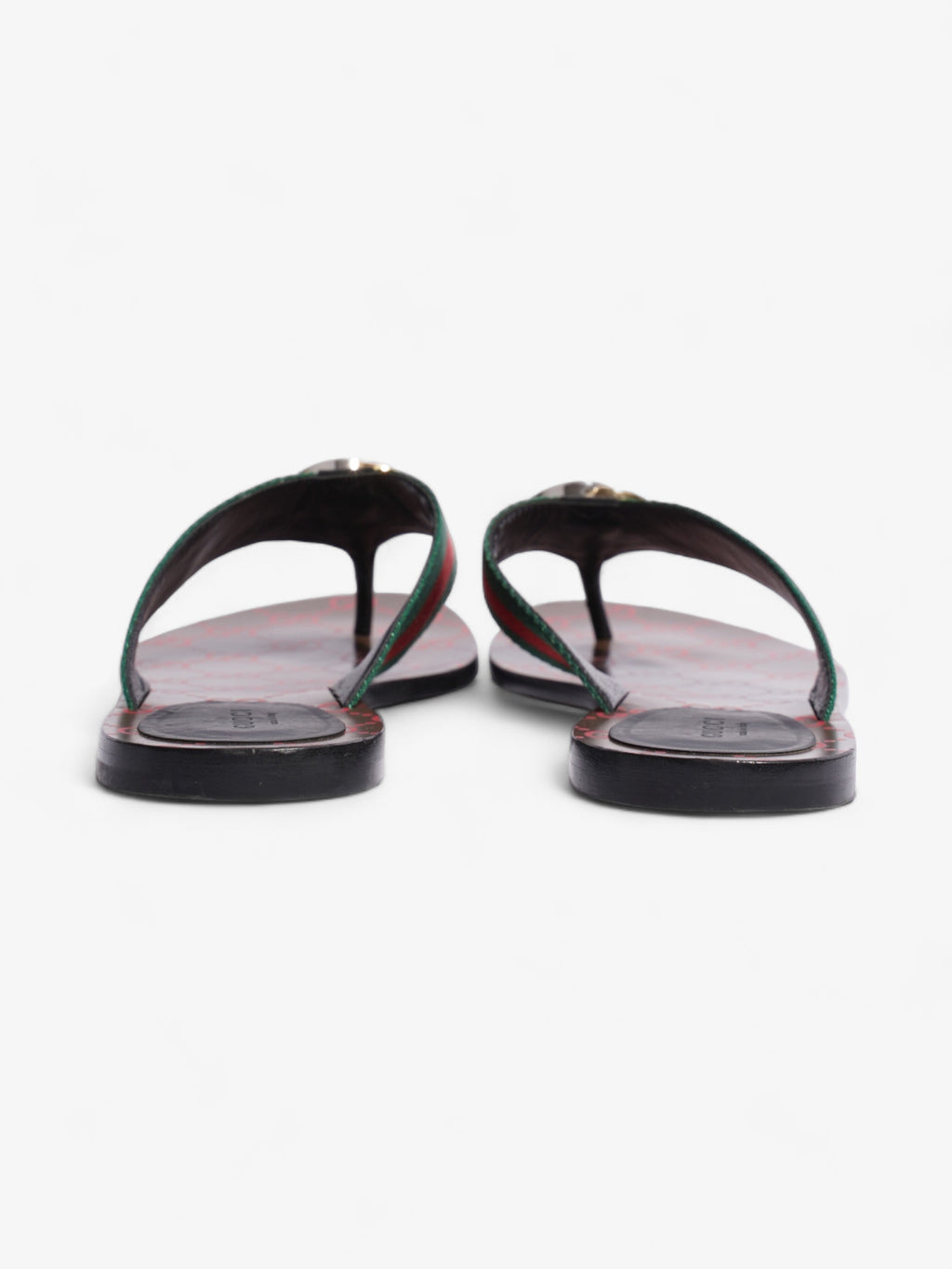 Gucci GG Thong Web Sandal Red / Green Canvas EU 39 UK 6