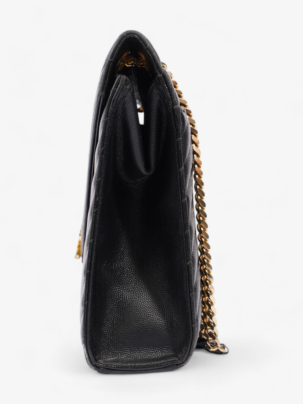 Saint Laurent Envelope Black Grained Leather Large