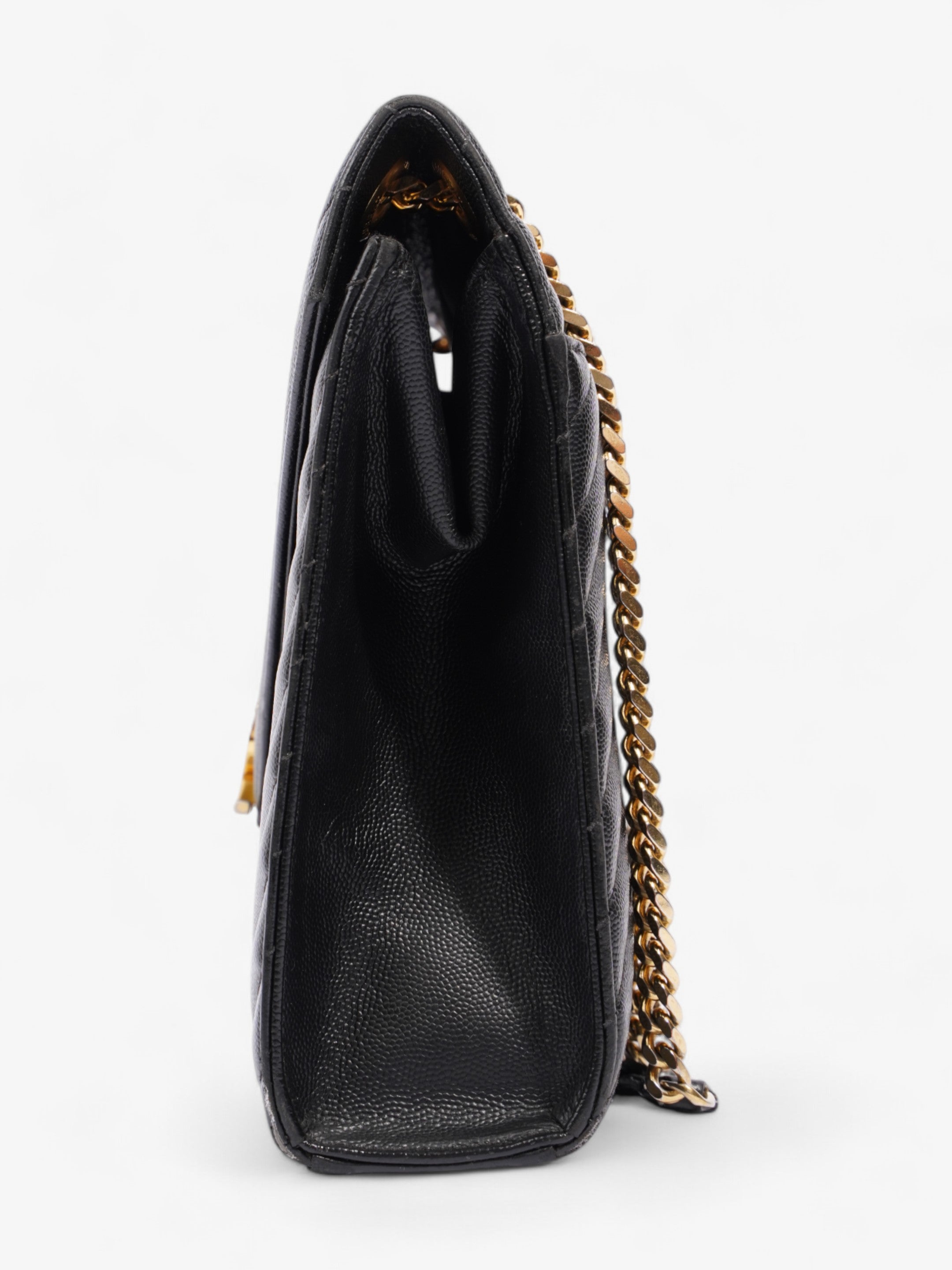 Saint Laurent Envelope Black Grained Leather Large