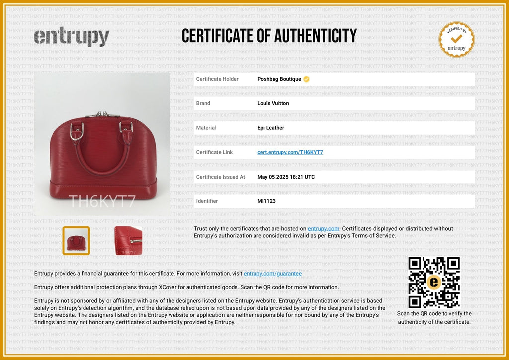 Louis Vuitto Alma BB Epi Leather Handbag