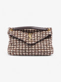 Saint Laurent Lou Lou Burgundy / Beige Tweed Medium