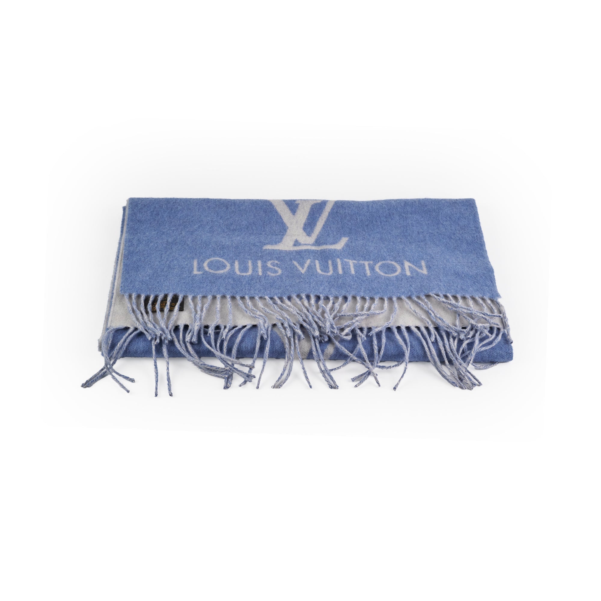 Louis Vuitton Blue Cashmere Scarf