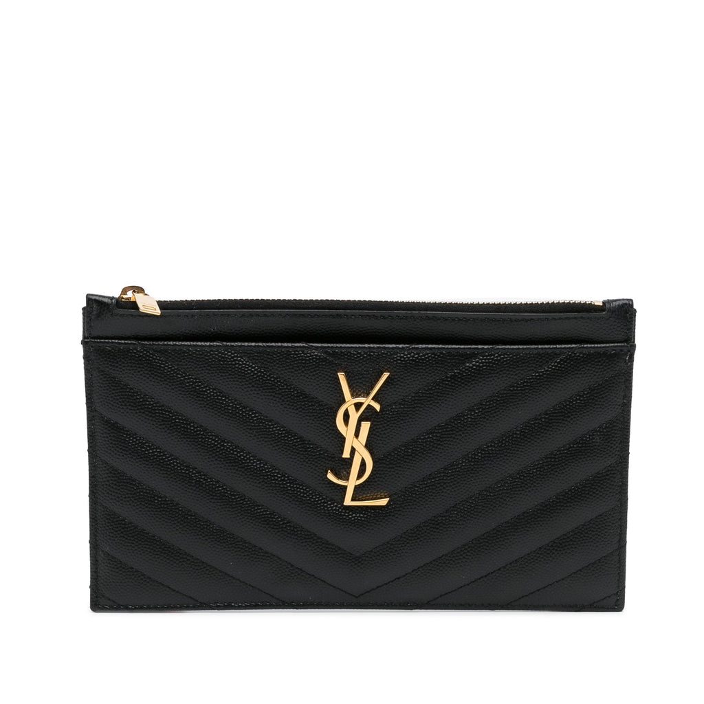 Yves Saint Laurent Clutch Black Quilted Leather