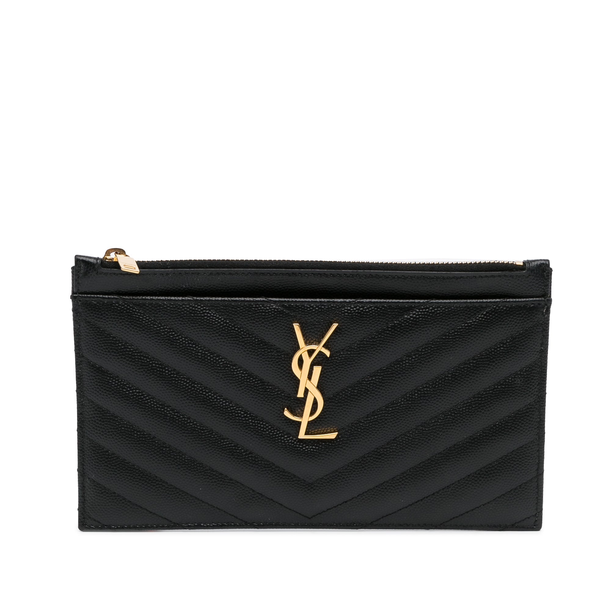 Yves Saint Laurent Clutch Black Quilted Leather