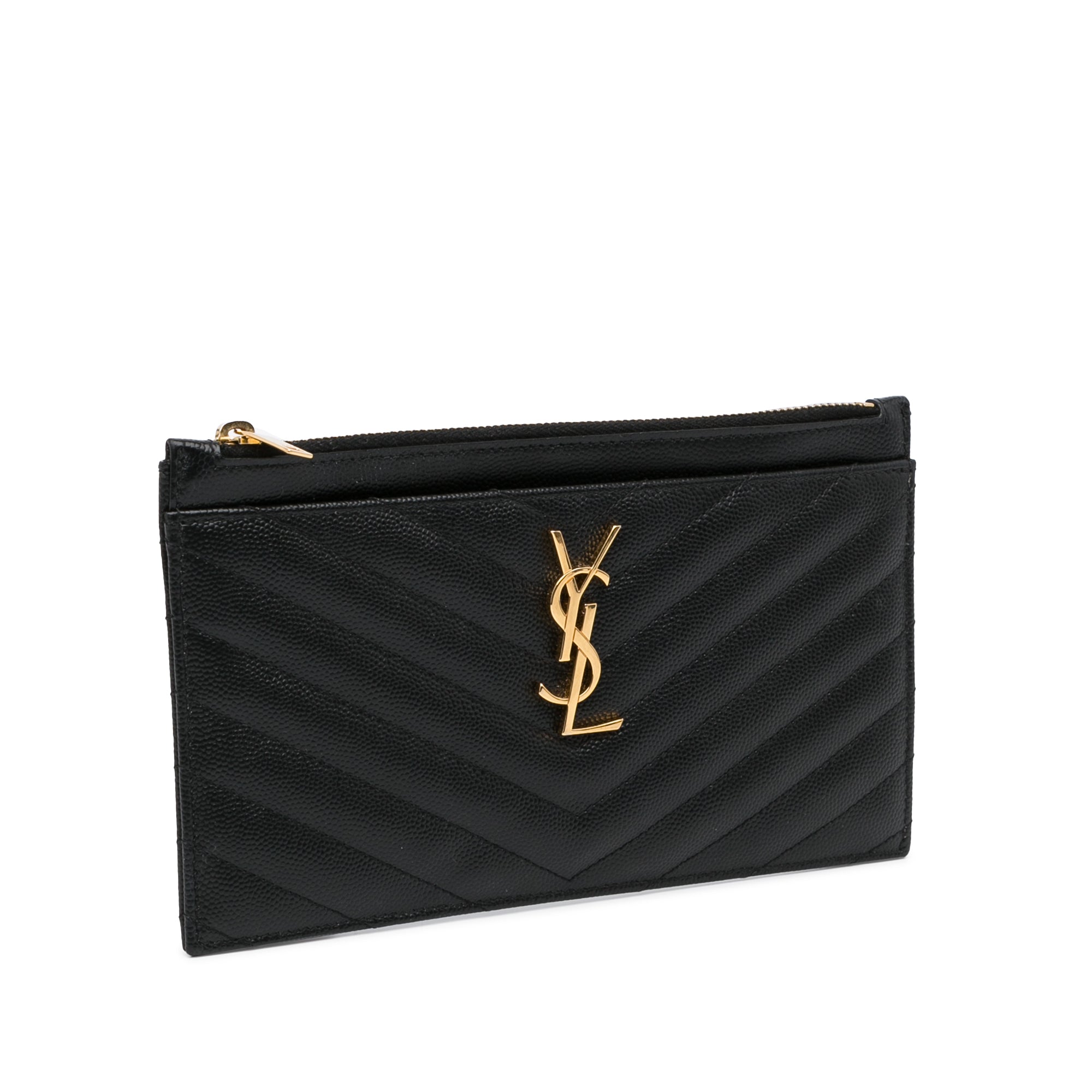 Yves Saint Laurent Clutch Black Quilted Leather