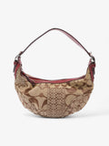 Coach Hobo Brown  / Red Canvas