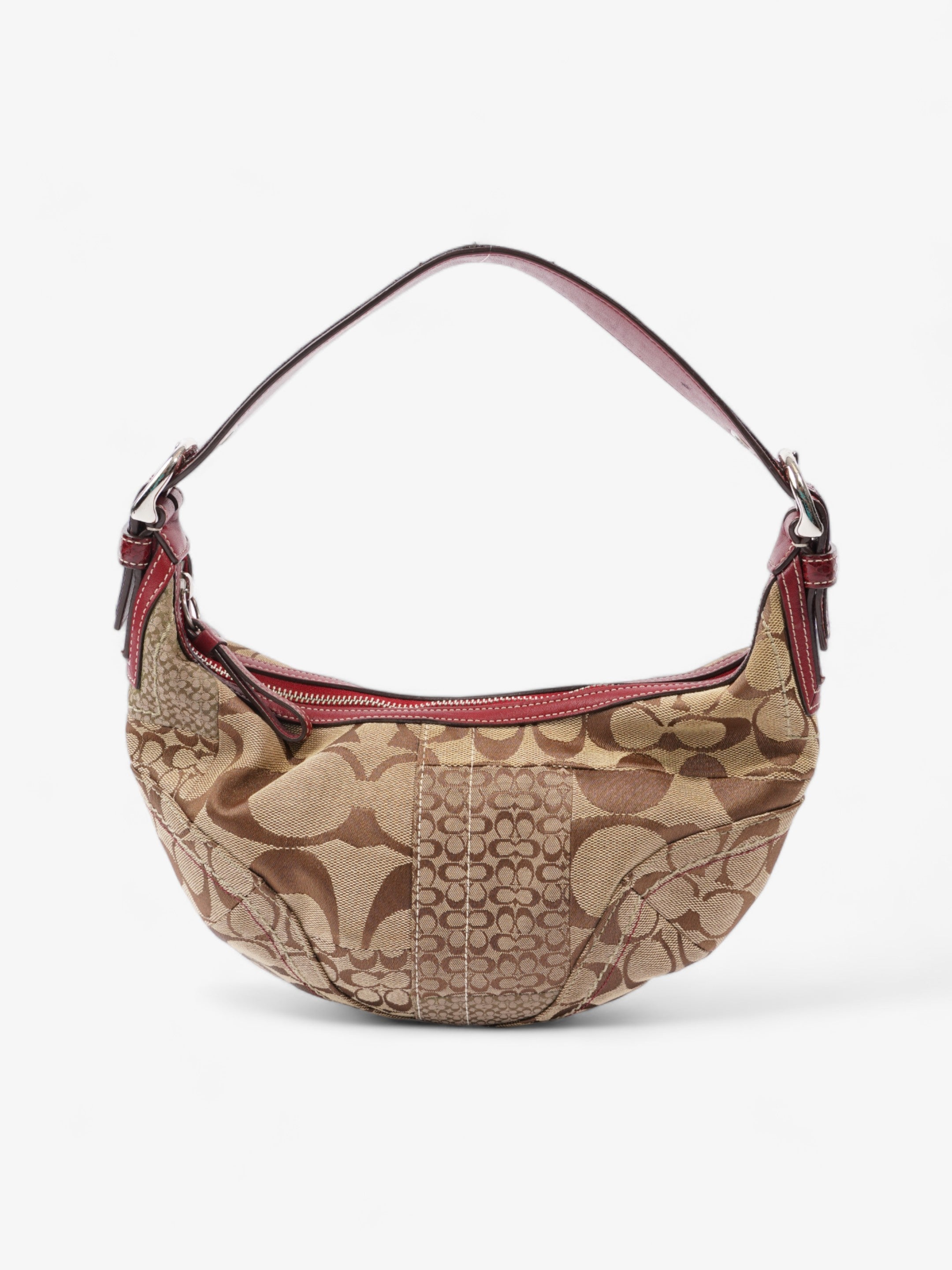Coach Hobo Brown  / Red Canvas