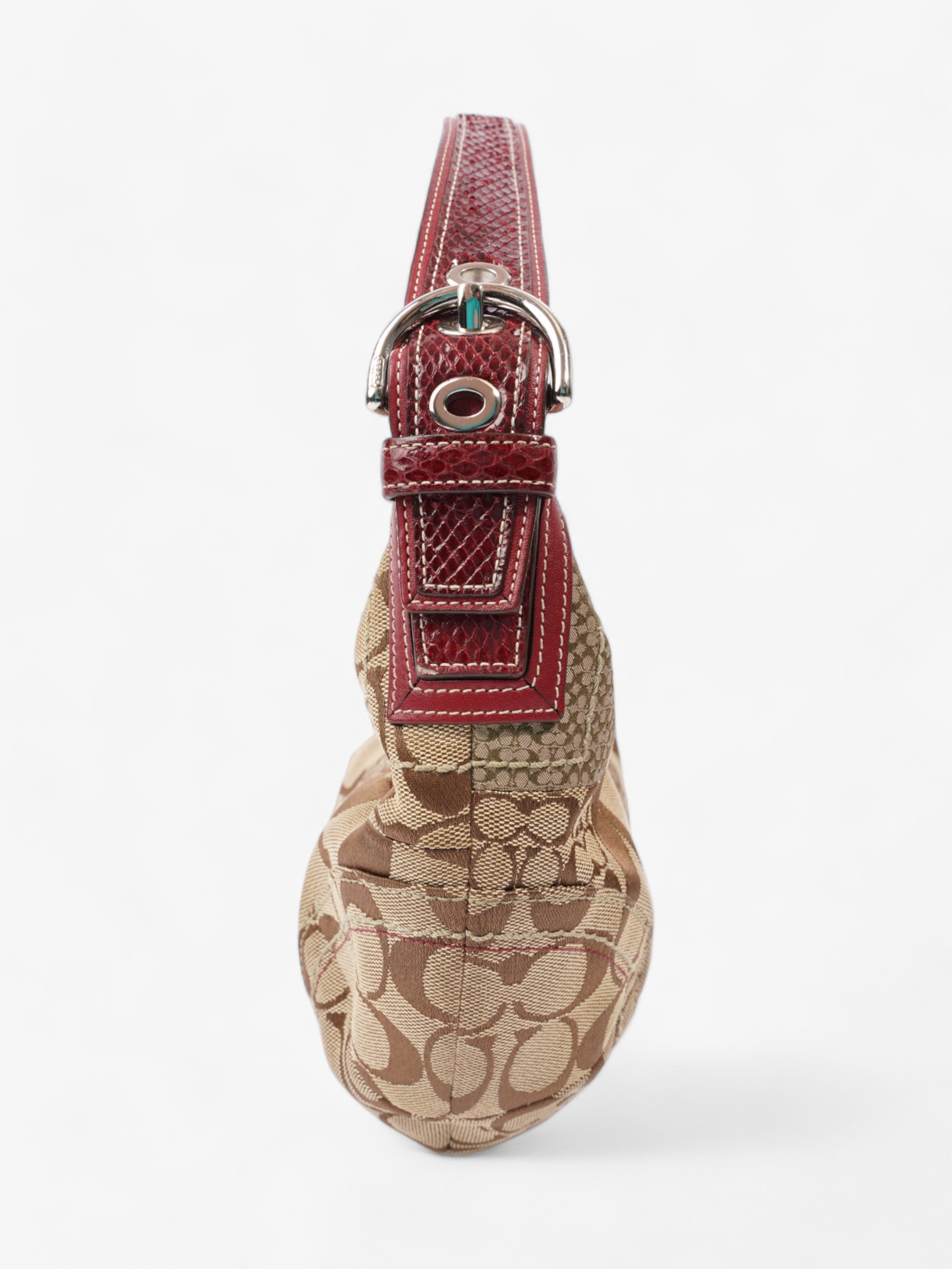 Coach Hobo Brown  / Red Canvas