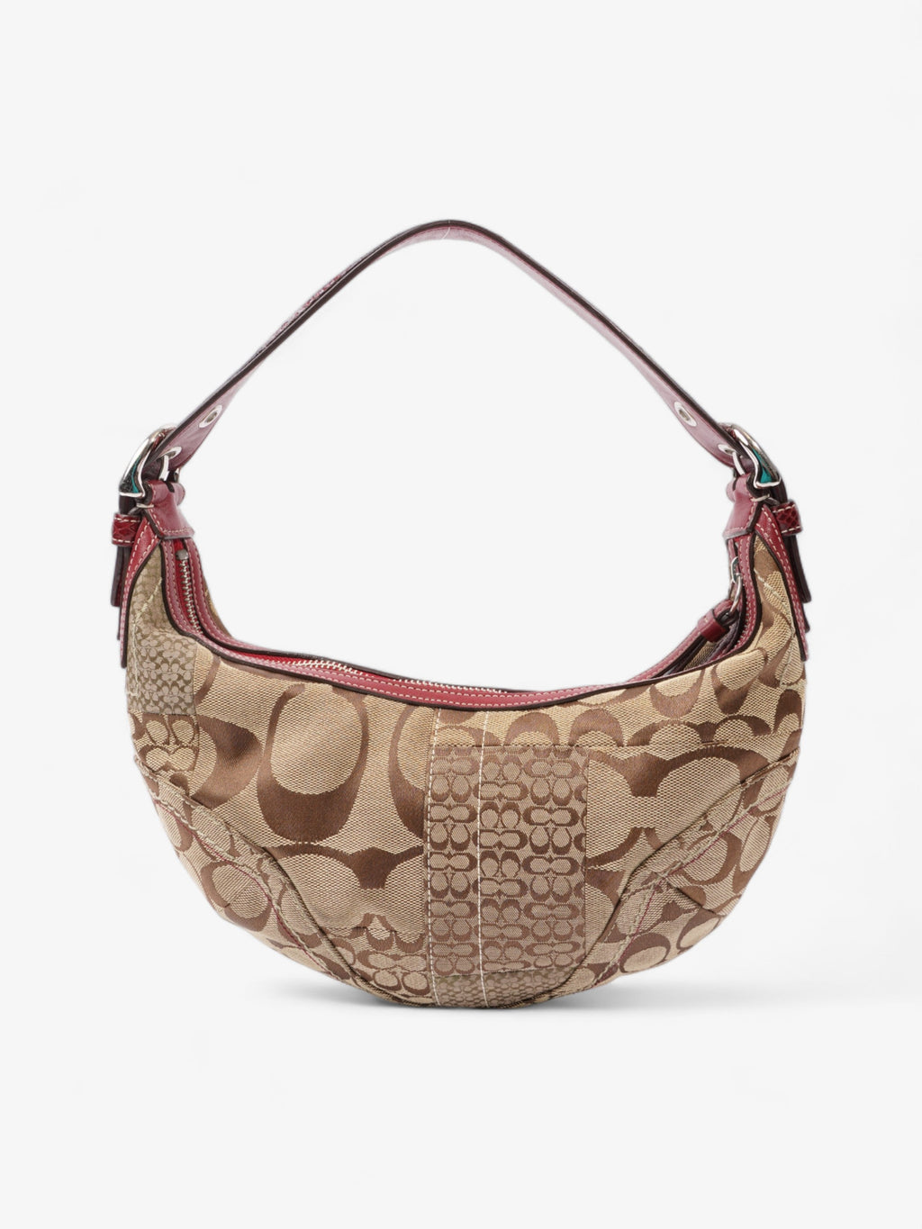 Coach Hobo Brown  / Red Canvas
